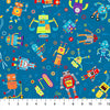 Rollicking Robots Teal Busy Bots